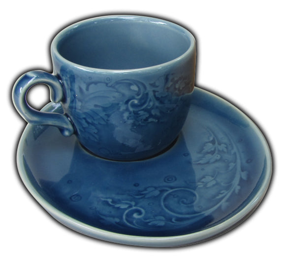 ชุดแก้วกาแฟ ลายไทย สีน้ำเงิน เซรามิค