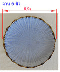 จาน เทคนิคสี 6 นิ้ว ลายเส้น สีม่วง เซรามิค โอทอปลำปาง otoplampang (Copy)